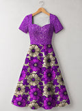 "Shani" V Neck Midi Dress