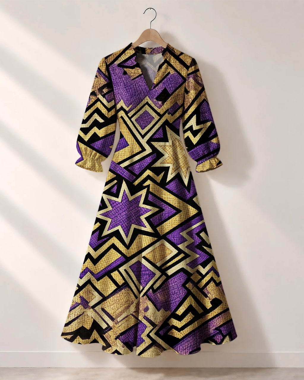 "Sheba" Long Puff Sleeve Dress