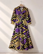 "Sheba" Long Puff Sleeve Dress