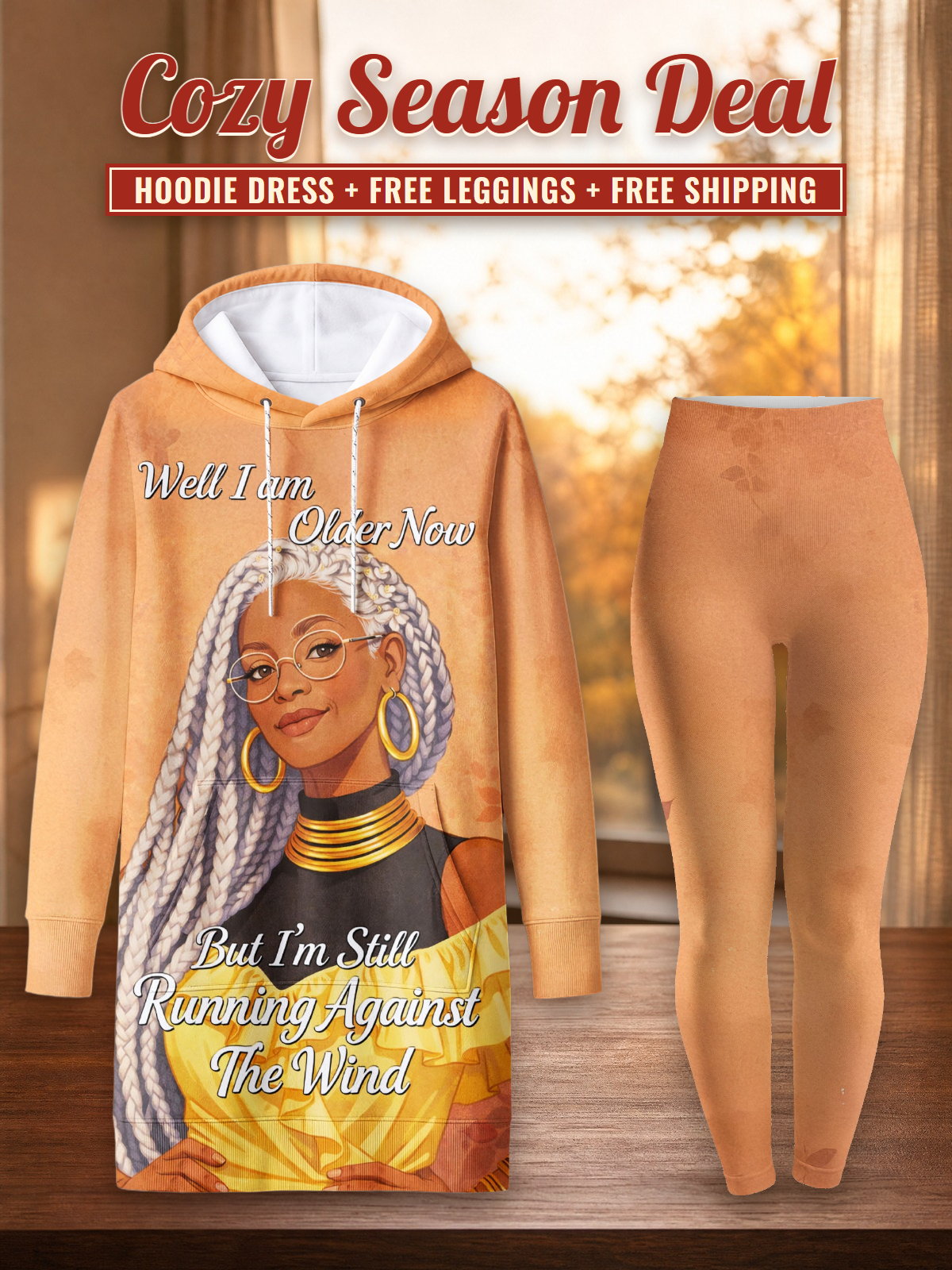 "Shujaa" Hoodie Dress & Leggings Deal – Cozy Season Deal: hoodie dress + free leggings + free shipping