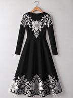 "Shwari" Long Sleeve Sweetheart Midi Dress — back view