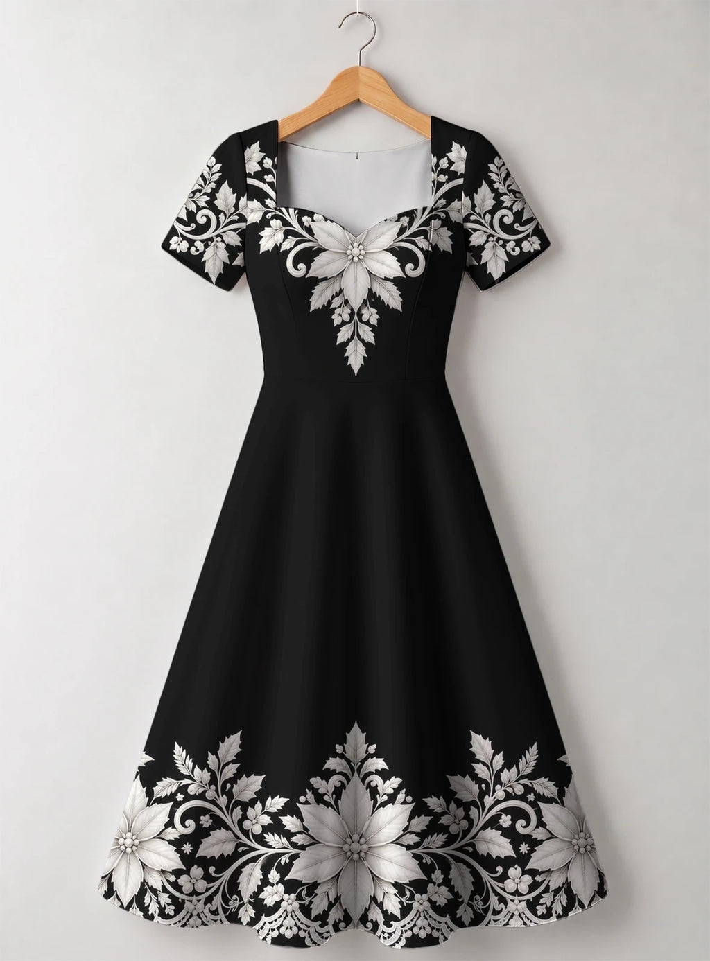 "Shwari" Sweetheart Midi Dress — front flat