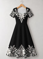 "Shwari" Sweetheart Midi Dress — front flat