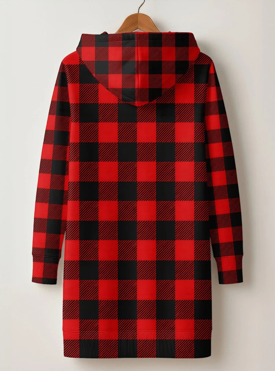 "Sikukuu" Christmas Hoodie Dress — back flat