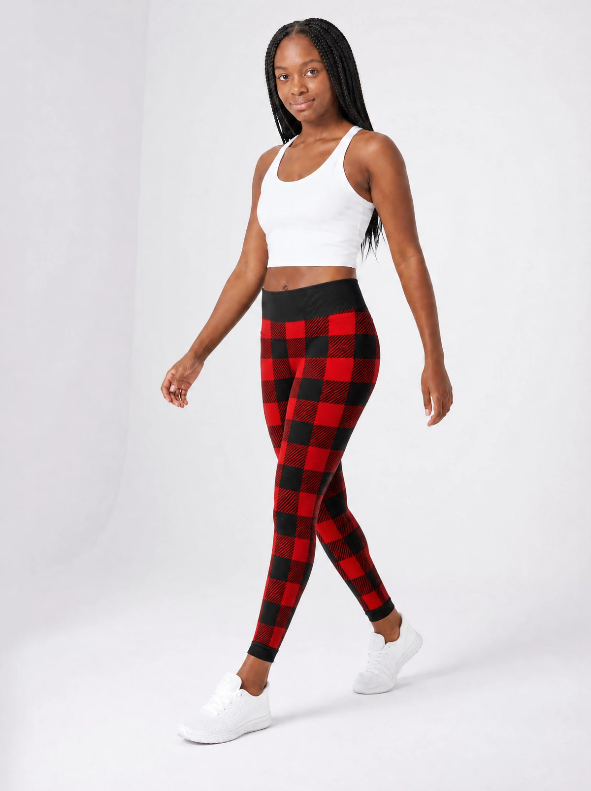 "Sikukuu" Christmas Leggings — full length on model
