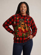 "Sikukuu" Christmas Sweatshirt — styled view on model