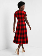 "Sikukuu" Christmas Sweetheart Midi Dress — back view on model