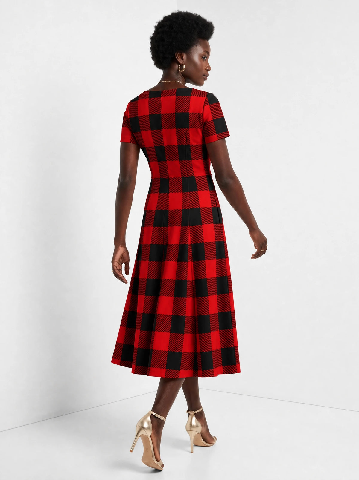 "Sikukuu" Christmas Sweetheart Midi Dress — back view on model