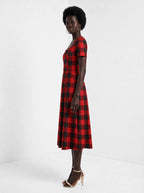 "Sikukuu" Christmas Sweetheart Midi Dress — side view on model