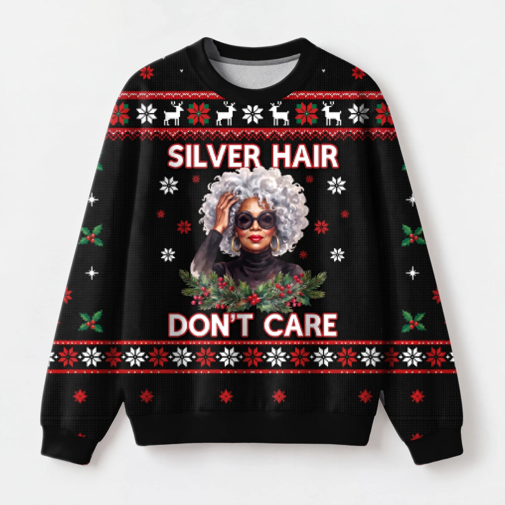 "Silver Fox" Christmas Sweatshirt — front view