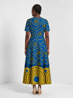 "Sitara" Short Sleeve Maxi Dress — back view on model