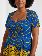 "Sitara" Sweetheart Midi Dress — three-quarter view on model