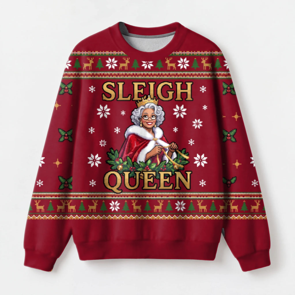 "Sleigh Queen" Christmas Sweatshirt — front view