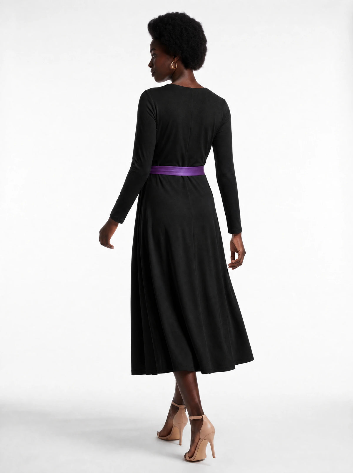 "Sorceress" Long Sleeve Midaxi Dress — back view on model