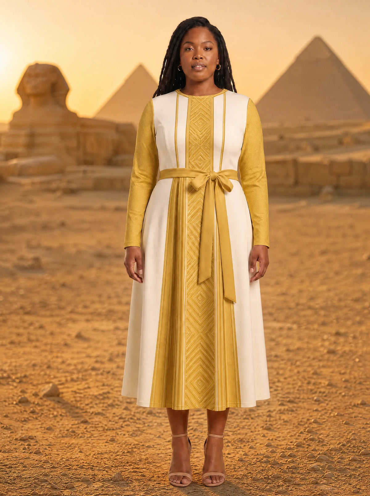 "Sphinx" Long Sleeve Midaxi Dress
