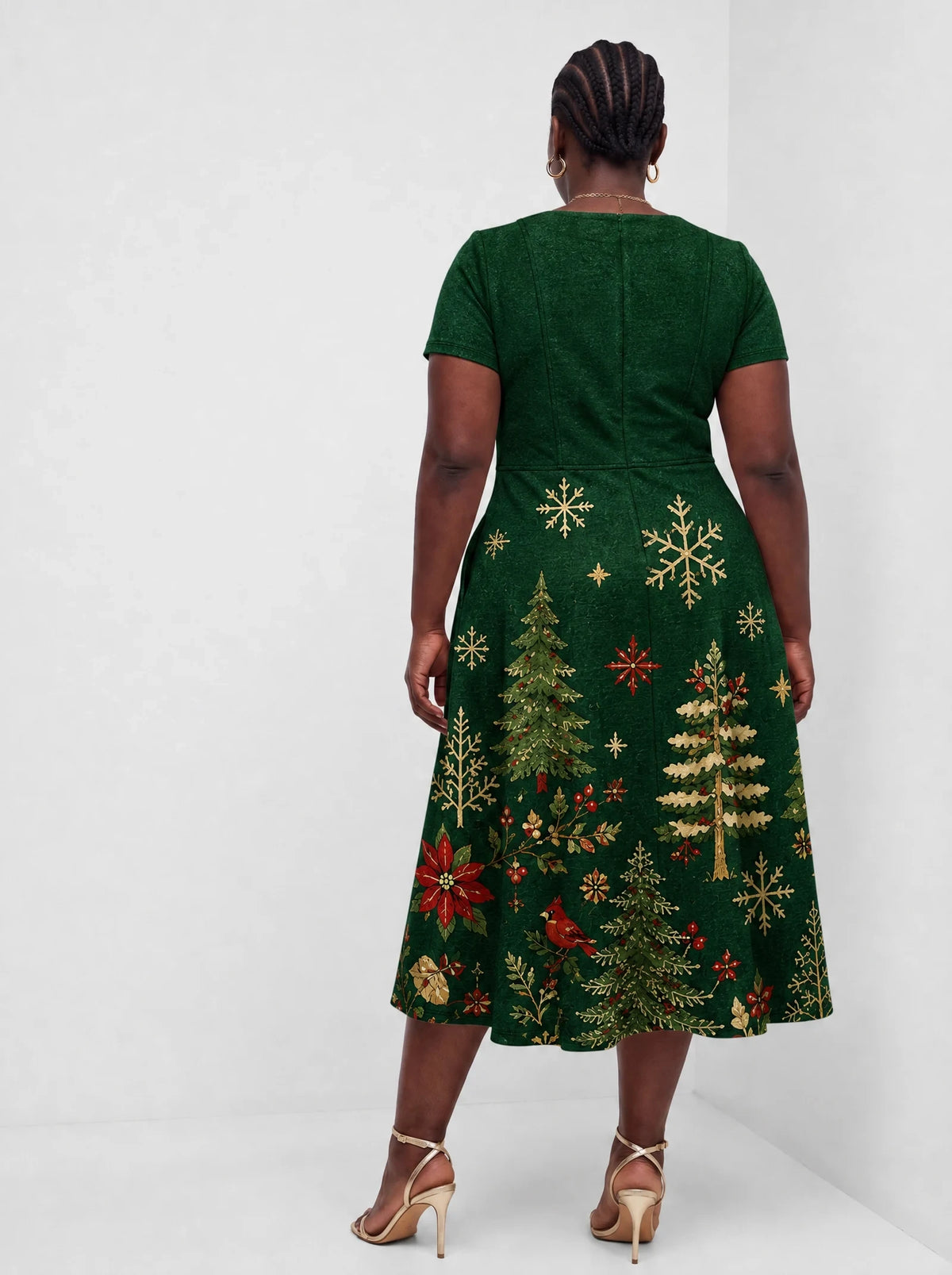"Sungura" Sweetheart Midi Dress — back view on model