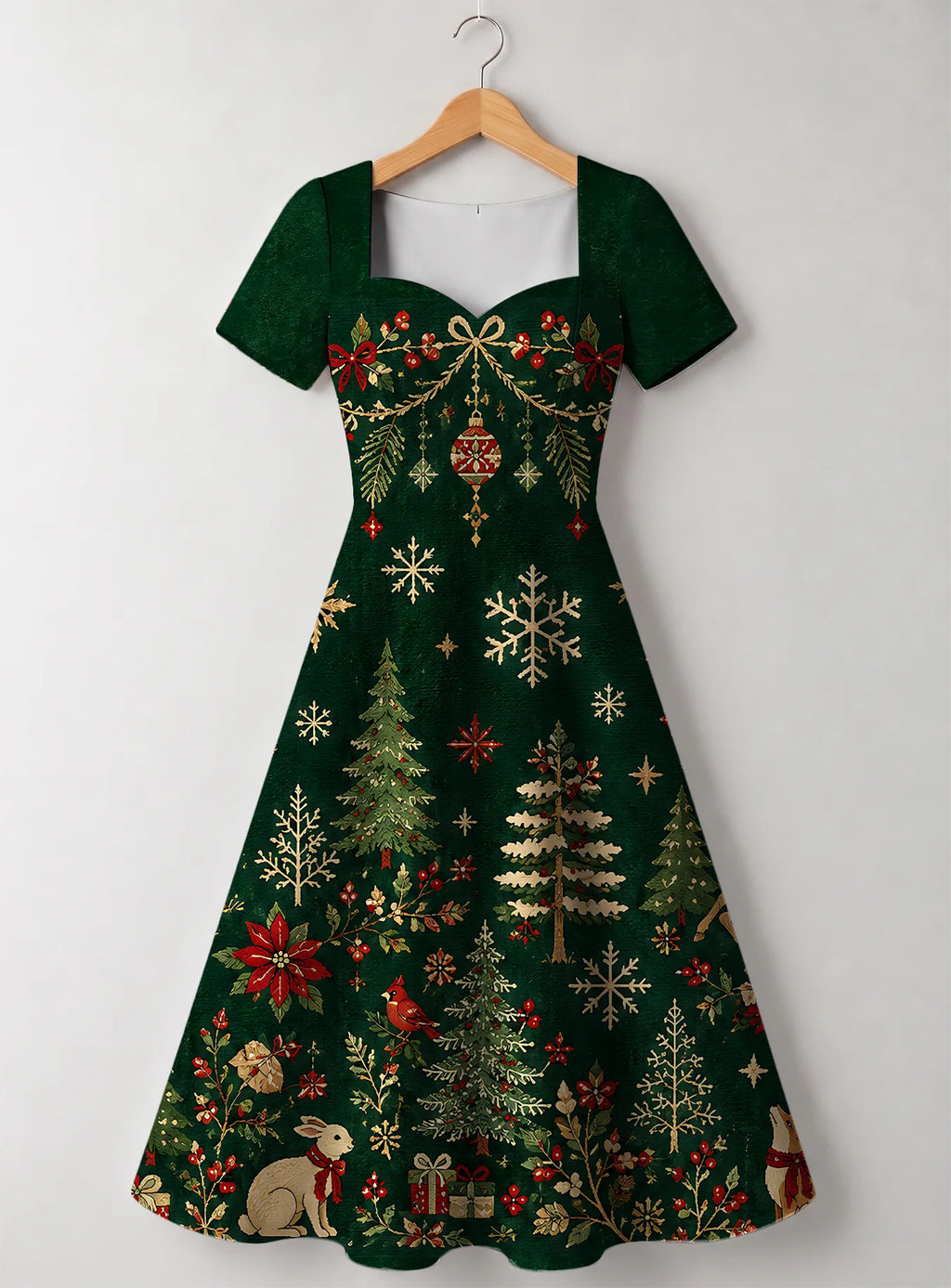 "Sungura" Sweetheart Midi Dress — front view