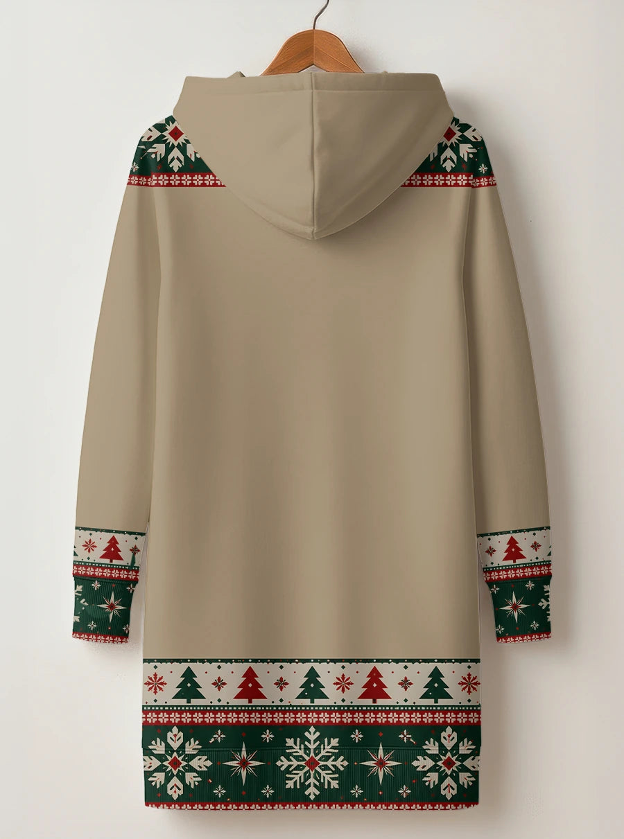"Sweta" Christmas Hoodie Dress — back flat