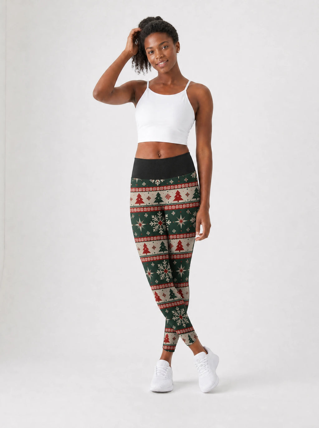 "Sweta" Christmas Leggings — full length on model