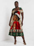 "Sweta" Christmas Sweetheart Midi Dress