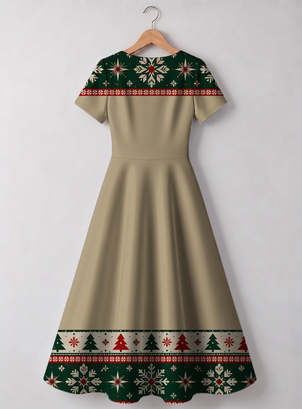 "Sweta" Christmas Sweetheart Midi Dress — back flat