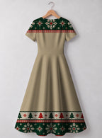 "Sweta" Christmas Sweetheart Midi Dress — back flat