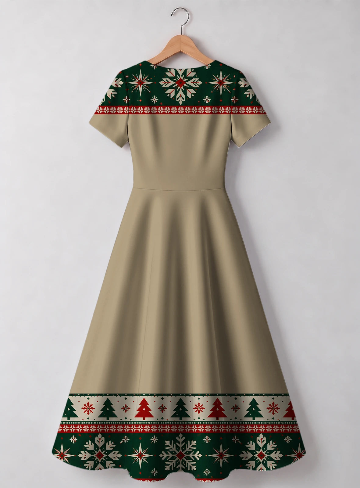 "Sweta" Christmas Sweetheart Midi Dress — back flat