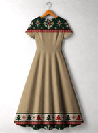 "Sweta" Christmas V Neck Midi Dress Promo