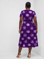 "Tabasamu" Halloween Sweetheart Midi Dress — back view on model