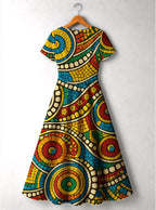 "Taji" Short Sleeve Maxi Dress
