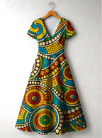 "Taji" Short Sleeve Maxi Dress