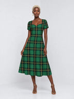 "Tandiko" Sweetheart Midi Dress — front view on model