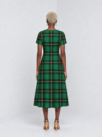 "Tandiko" Sweetheart Midi Dress — back view on model