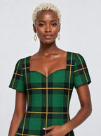 "Tandiko" Sweetheart Midi Dress — styled on model