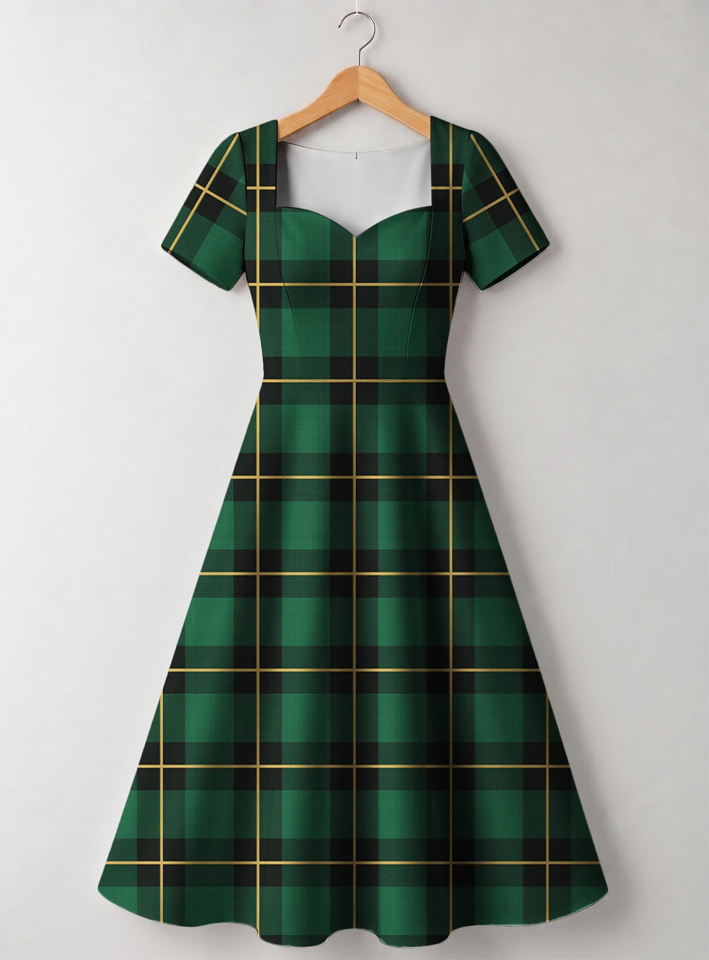 "Tandiko" Sweetheart Midi Dress — front flat