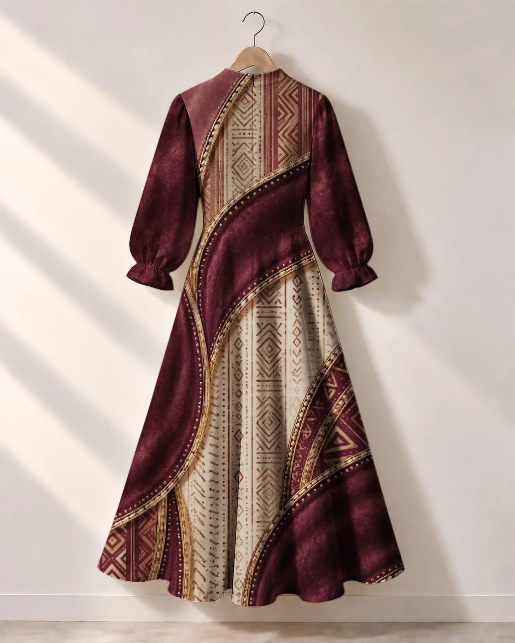 "Tapa" Long Puff Sleeve Dress