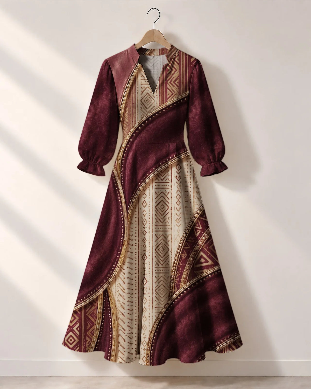 "Tapa" Long Puff Sleeve Dress