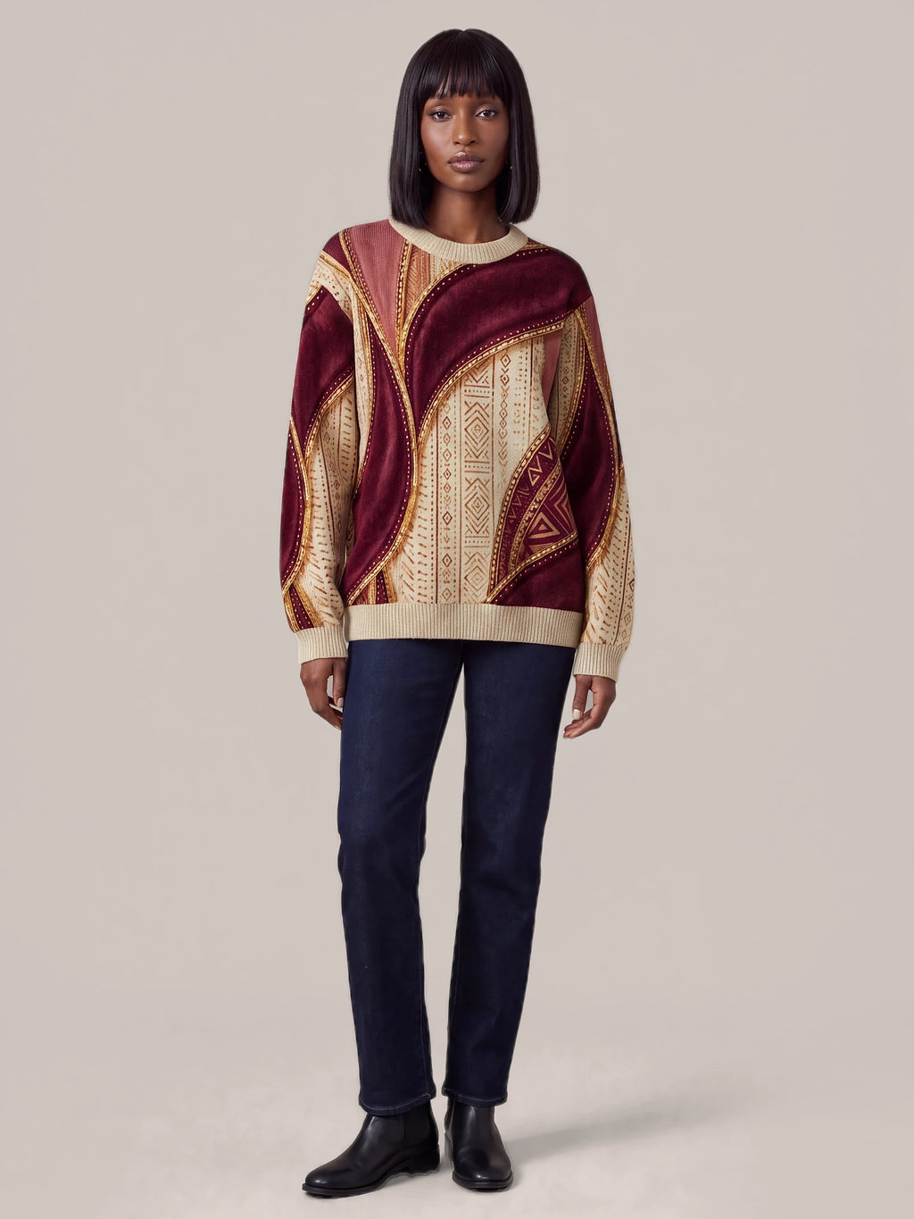 "Tapa" Sweatshirt — front view on model