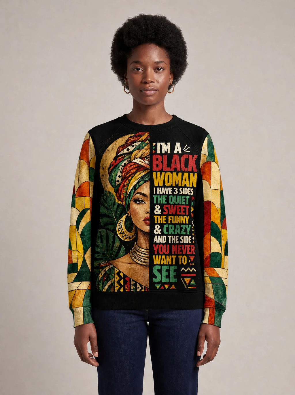 "Tatu" Sweatshirt — front view on model