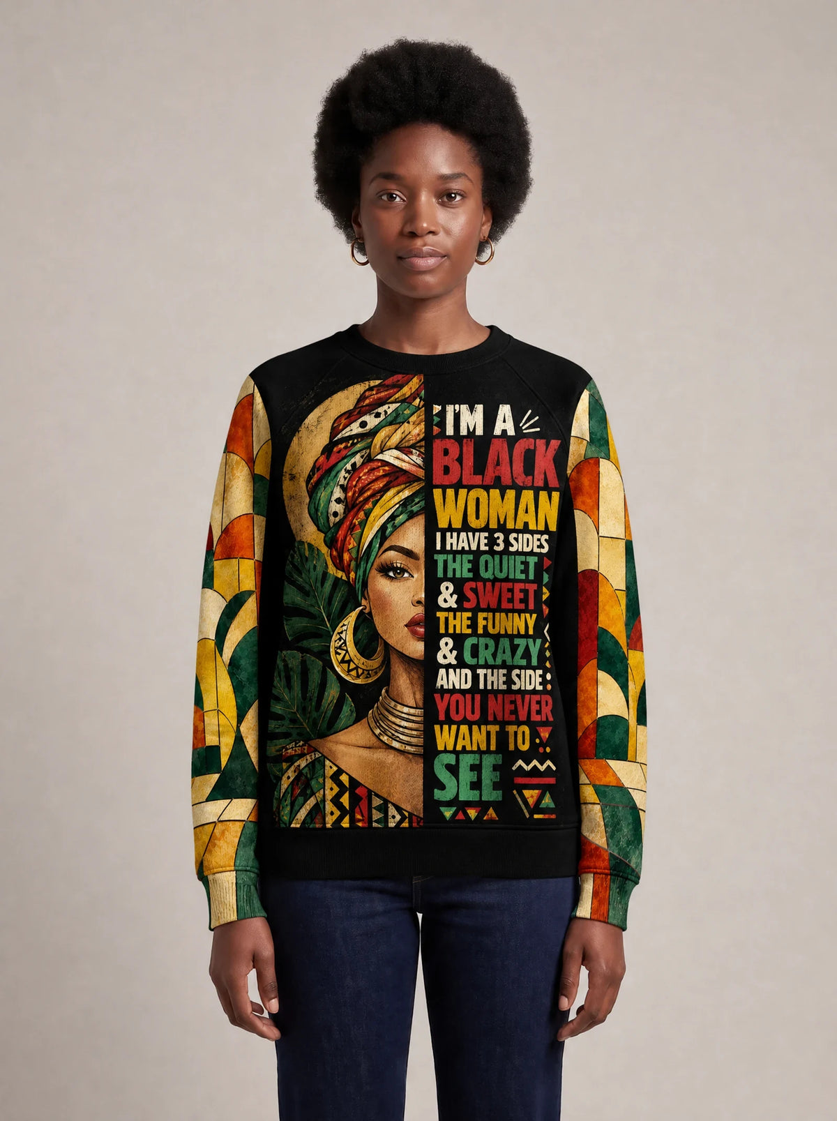 "Tatu" Sweatshirt — front view on model