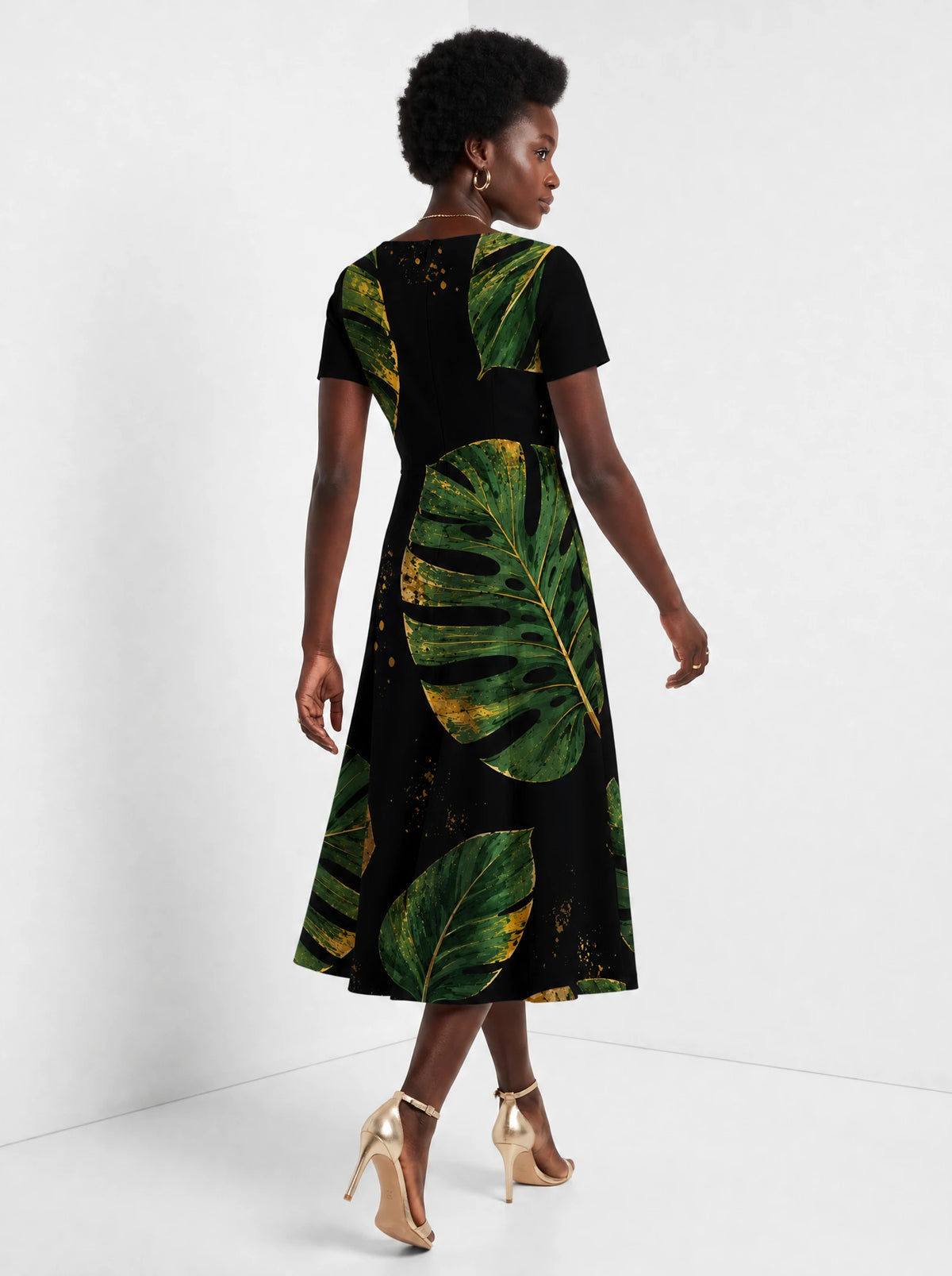 "Tatu" Sweetheart Midi Dress — back view on model