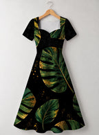 "Tatu" Sweetheart Midi Dress — back flat