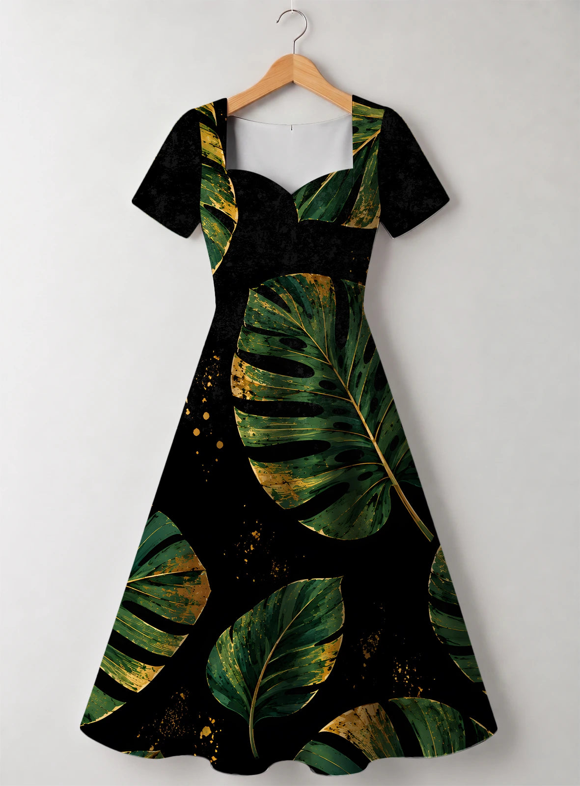 "Tatu" Sweetheart Midi Dress — back flat