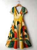 "Tatu" V Neck Midi Dress Promo