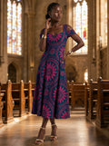 "Tausi" Sweetheart Midi Dress