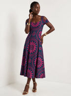 "Tausi" Sweetheart Midi Dress