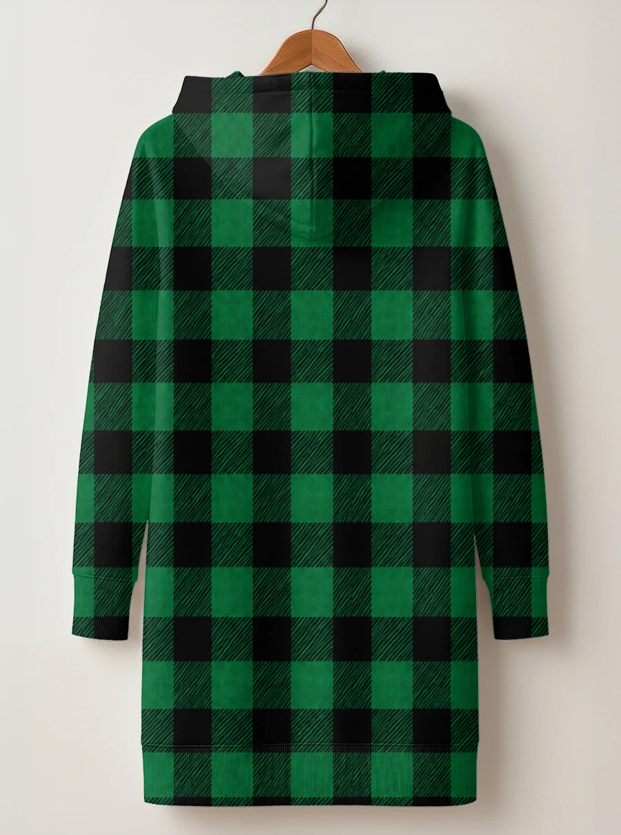 "Theluji" Christmas Hoodie Dress — back flat