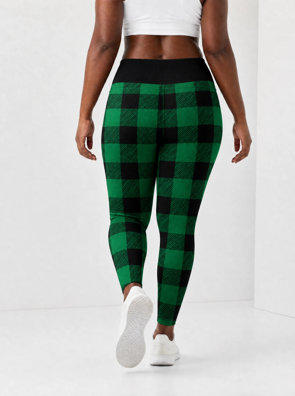 "Theluji" Christmas Leggings — back view on model