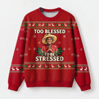 "Too Blessed" Christmas Sweatshirt — front view