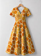 "Twiga" V Neck Midi Dress